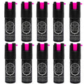 POLICE MAGNUM Mini Pepper Spray Self Defense Canisters- Max Heat Strength- 10-12ft Range (10 Pack 1/2oz Twist Lock) (HOT Pink)
