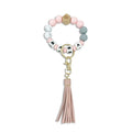 Silicone Beaded Bracelet Keychain Accessory