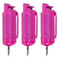 Police Magnum Keychain Pepper Spray Self Defense Belt Clip Holder- Tactical Safety Key Chains for Women & Men- Made in The USA-3 Pack Hot Pink INJ